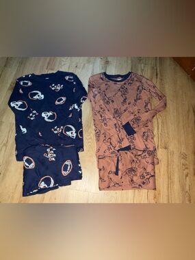 CARTER’s Kids Football Print Pajama Set - Navy & Rust size 14 set of 2